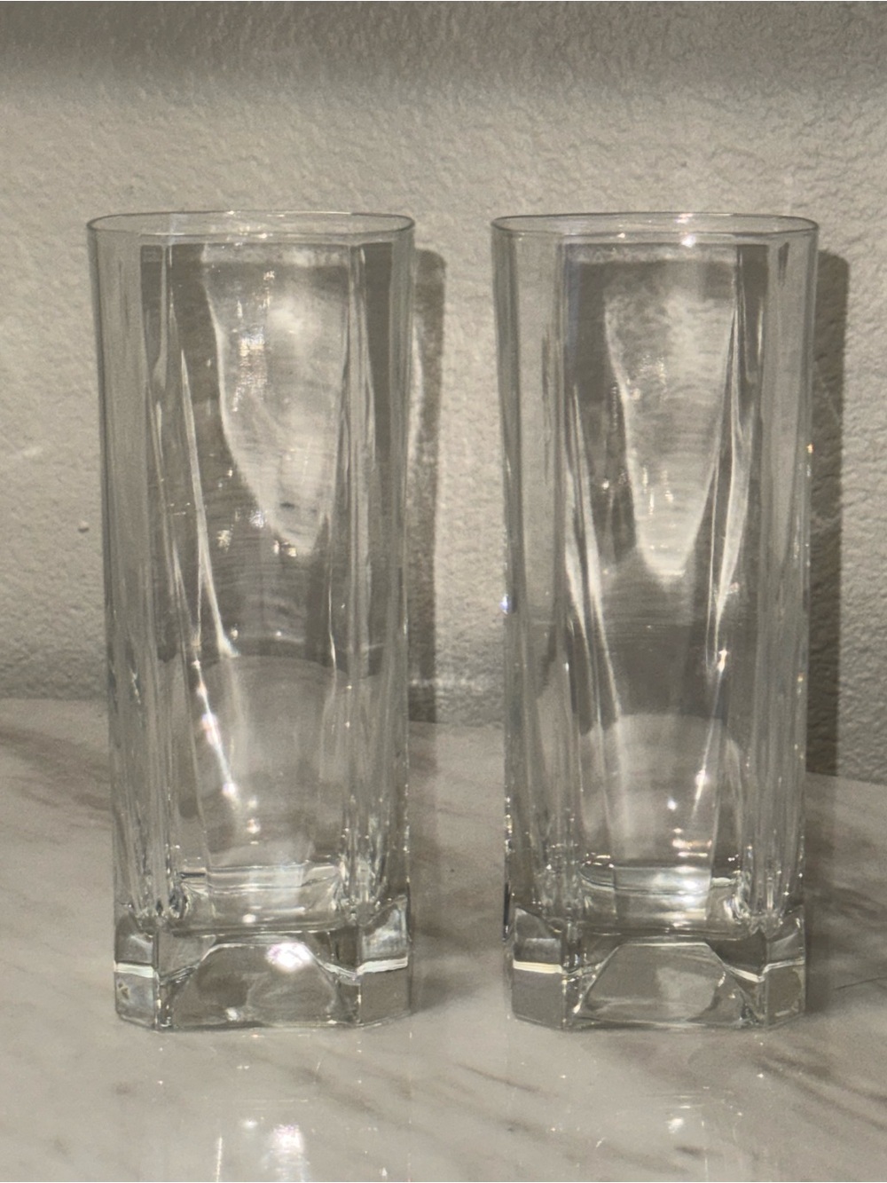 Cristal D’Arques Durand juice flat octi-time set of 2 height 4 3/4” width 2”